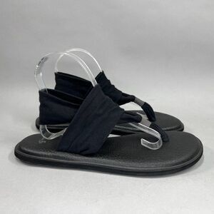 Sanuk Yoga Sling‎ 2 Sandals Women's Size 10 Black Comfort Memory Foam Flip Flops
